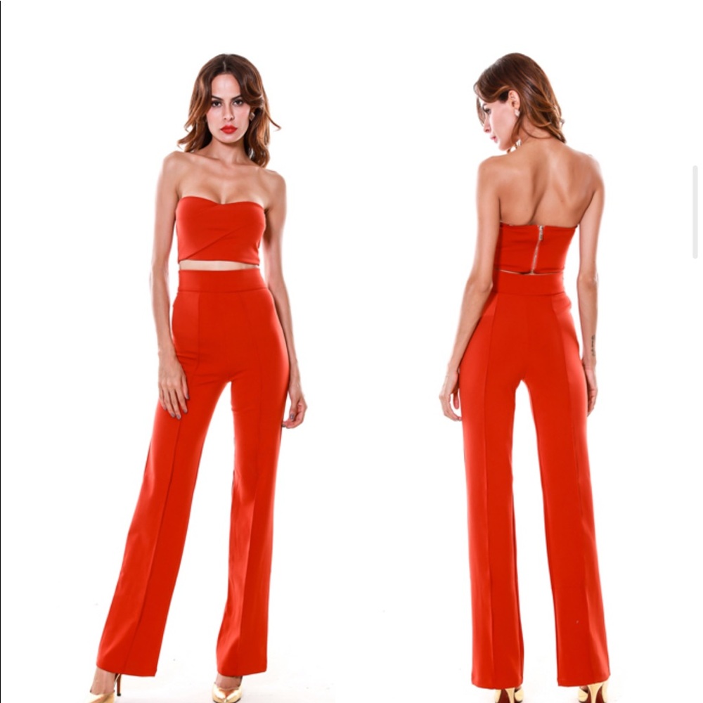 Two piece Rust-Orange pant set
